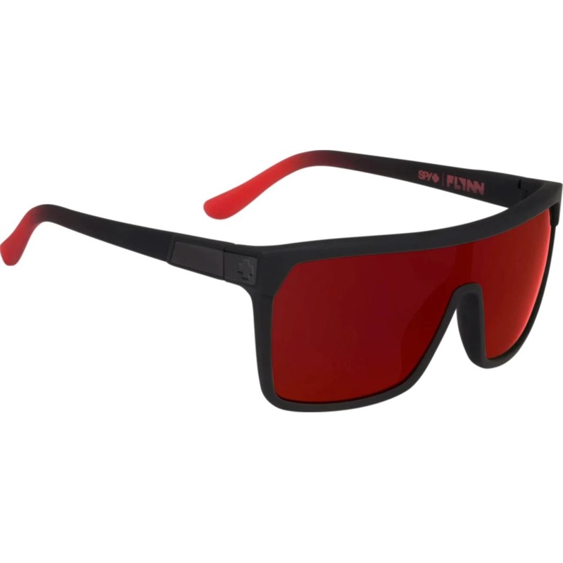 Spy Flynn Soft Mtt Blk Red Fade/Happy Grey Red Flash Sunglasses