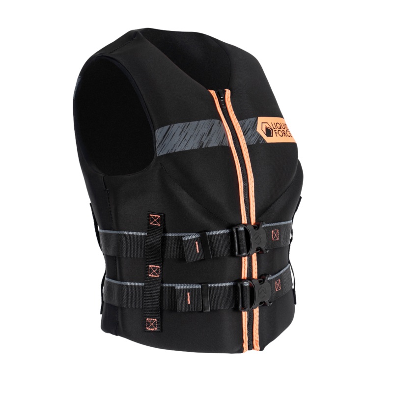 Liquid Force Classic Hinge Women's CGA Life Jacket in Black/Coral