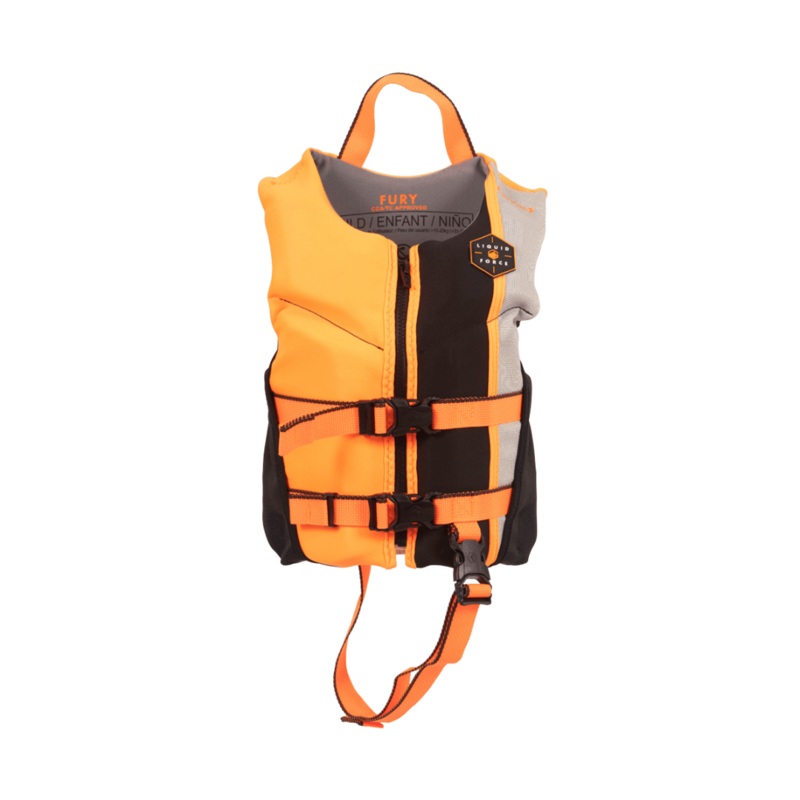 Liquid Force Fury Kids CGA Life Jacket in Black/Orange