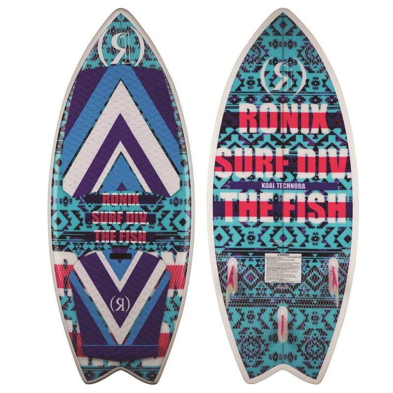 Ronix Women's Koal w/Technora Fish Wakesurf Board Blue/Purple/Pink 2018