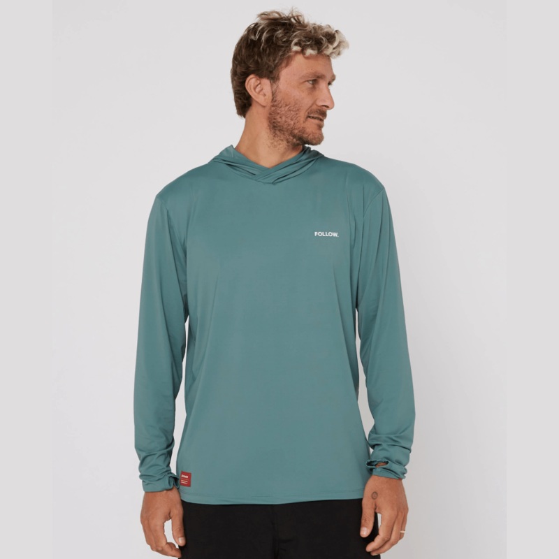 Follow Water Hood Long Sleeve in Olive