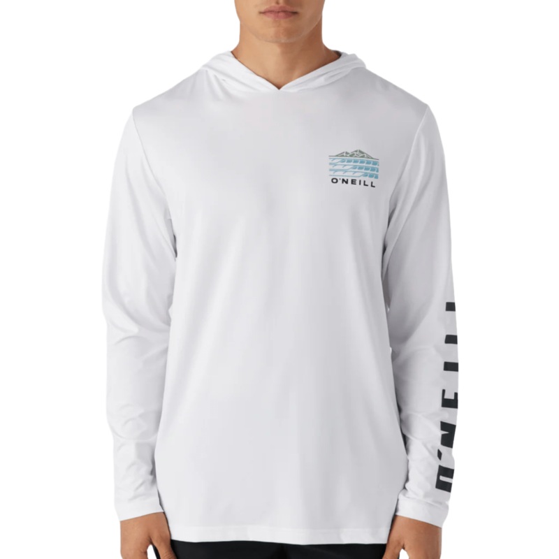 O'Neill TRVLR UPF Swell Hooded Long Sleeve in White