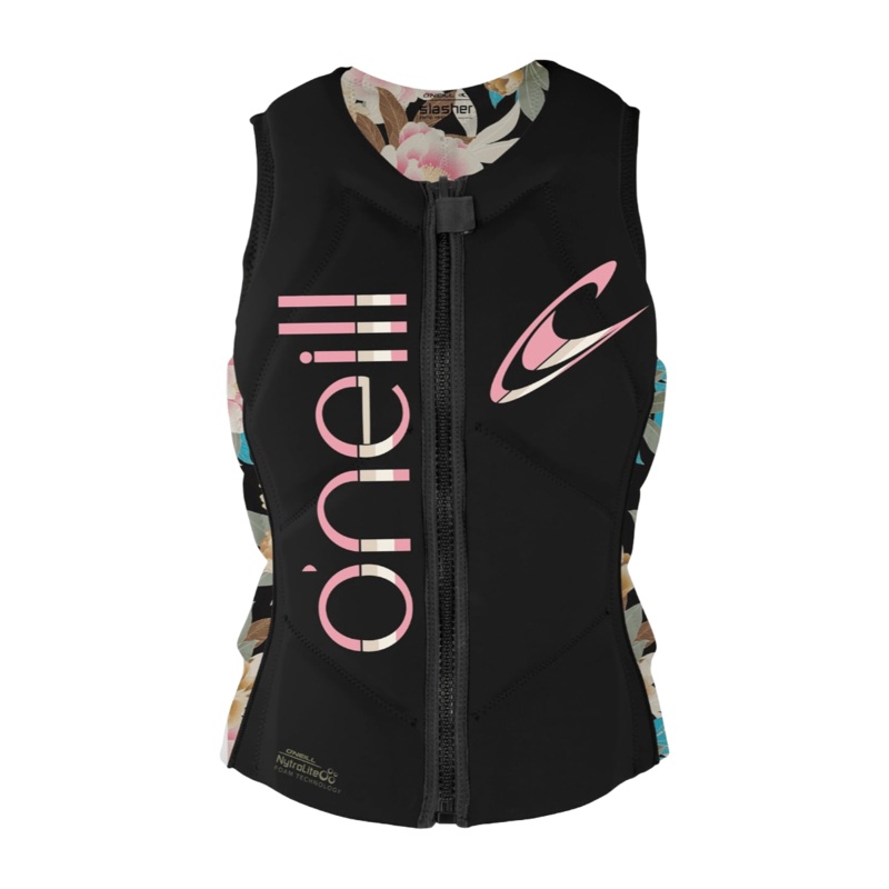 O'Neill Women's Slasher Comp Vest in Black/Mikah Floral