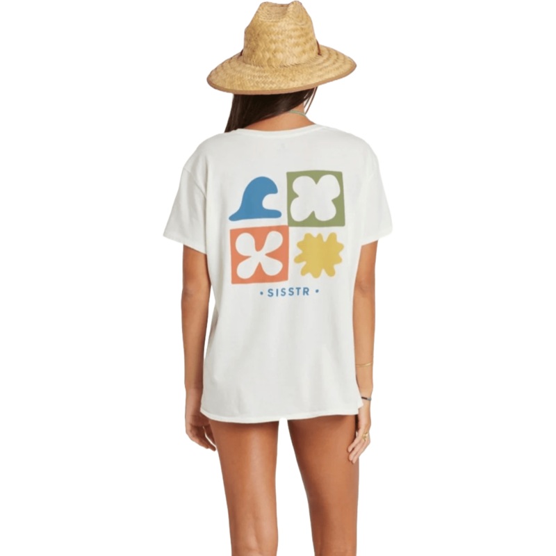 Sisstr Lou Boyfriend Short Sleeve Tee in Vintage White