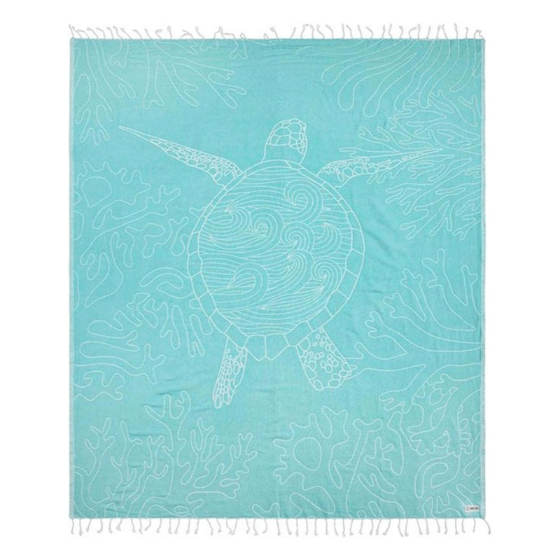 Sand Cloud Turquoise Sea Turtle Reef Large Beach Towel