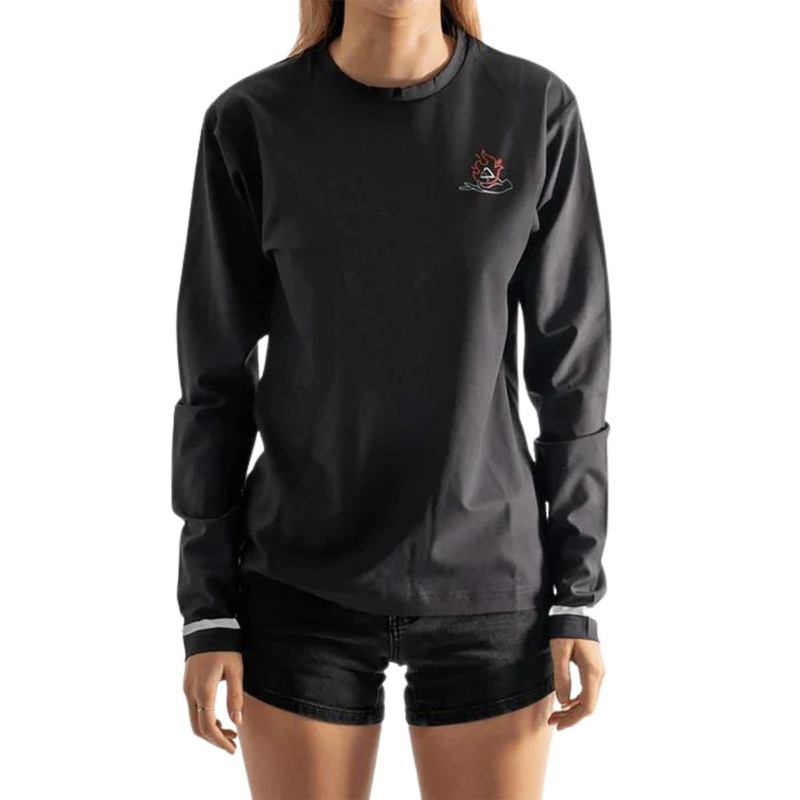 Follow Corp Womens L/S Hydro Tee in Charcoal