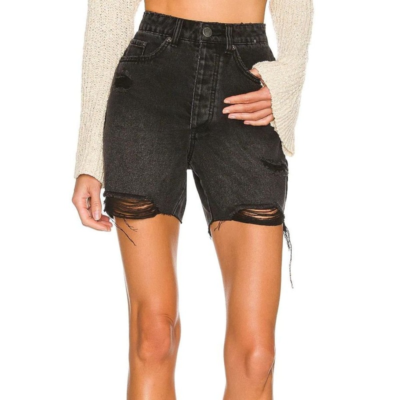 Amuse Society Bella Denim Short in Black Fade