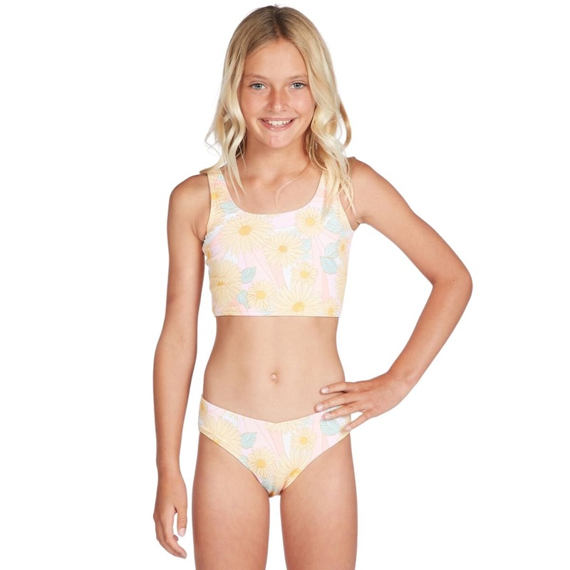 Billabong Girls Sweet Sunset Long Tank Bikini in Multi