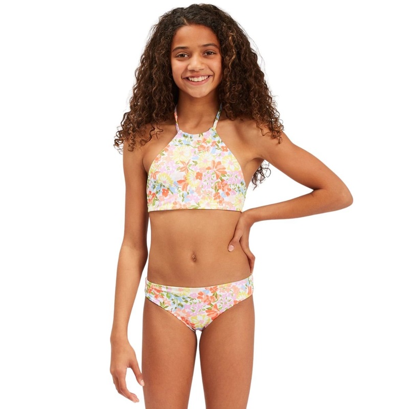 Billabong Girls Windsong Hi Neck Bikini Set in Multi