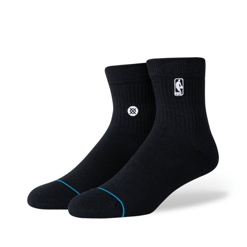 Stance NBA Logoman QTR Socks in Black