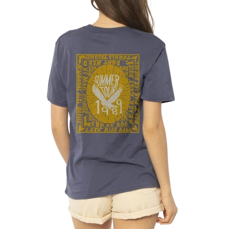 Amuse Society Summer Tour Boyfriend Tee in Indigo