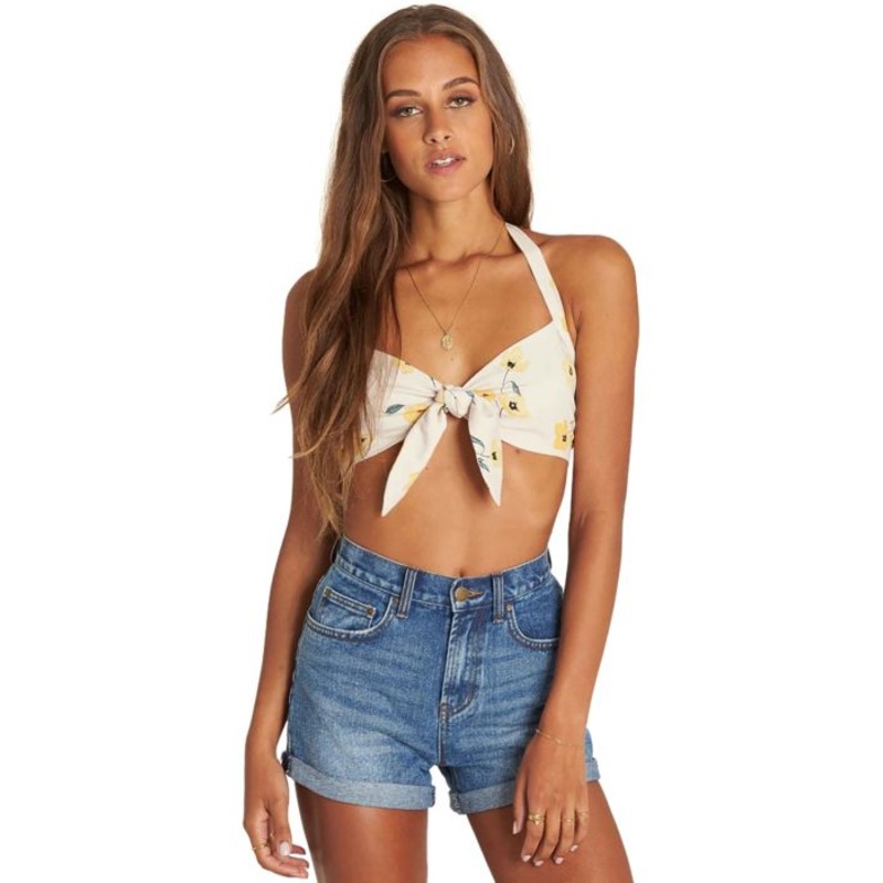 Billabong Forever In a Day Halter Top in Gold Dust