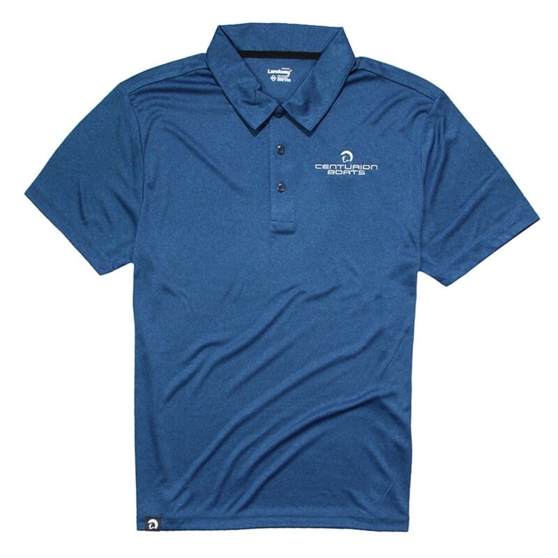 Centurion Boats Vertex Melange Polo in Heather Blue
