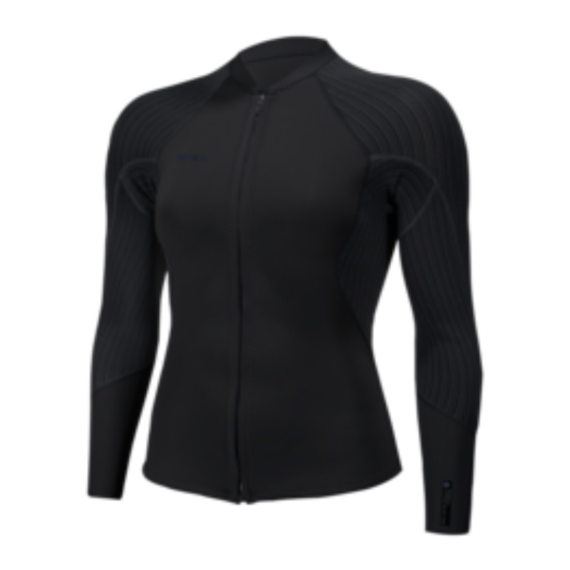 O'Neill Women's Hyperfreak 2mm Front Zip Jacket in Black