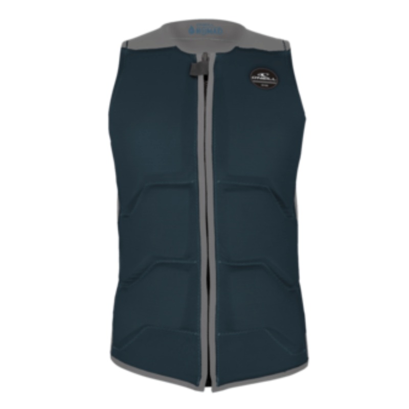 Oneill Nomad Front Zip Comp Vest in Cadet Blue and Gunmetal
