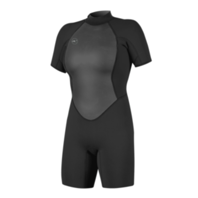 Oneill Women's Reactor-2 2mm Back Zip Short Sleeve Spring Wetsuit in Black