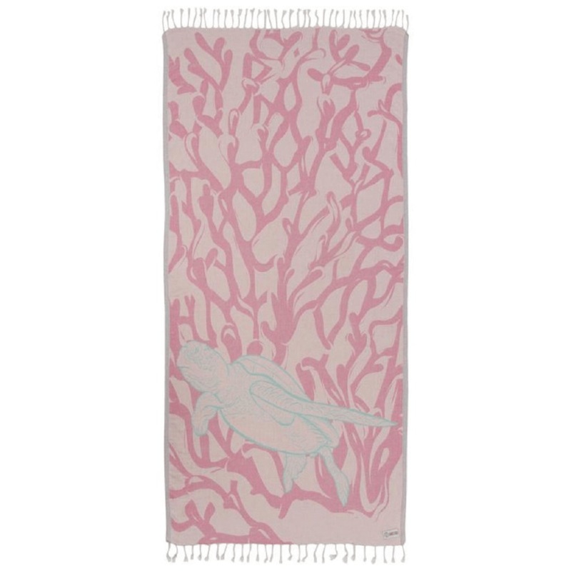 Sand Cloud Blush Coral Reef Turtle Towel