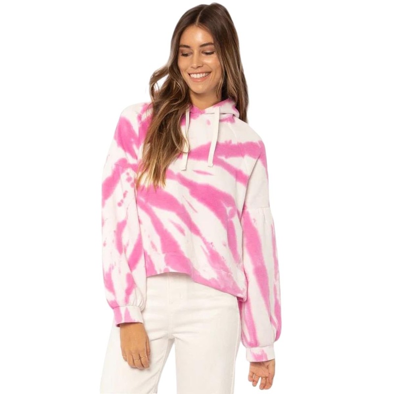 Sisstrevolution Pipeline L/S Knit Hooded Fleece in Pitaya
