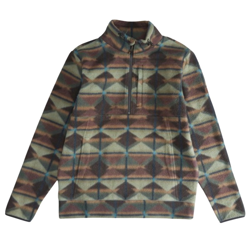 Billabong Boundary Mock Half Zip Pullover in Emerald