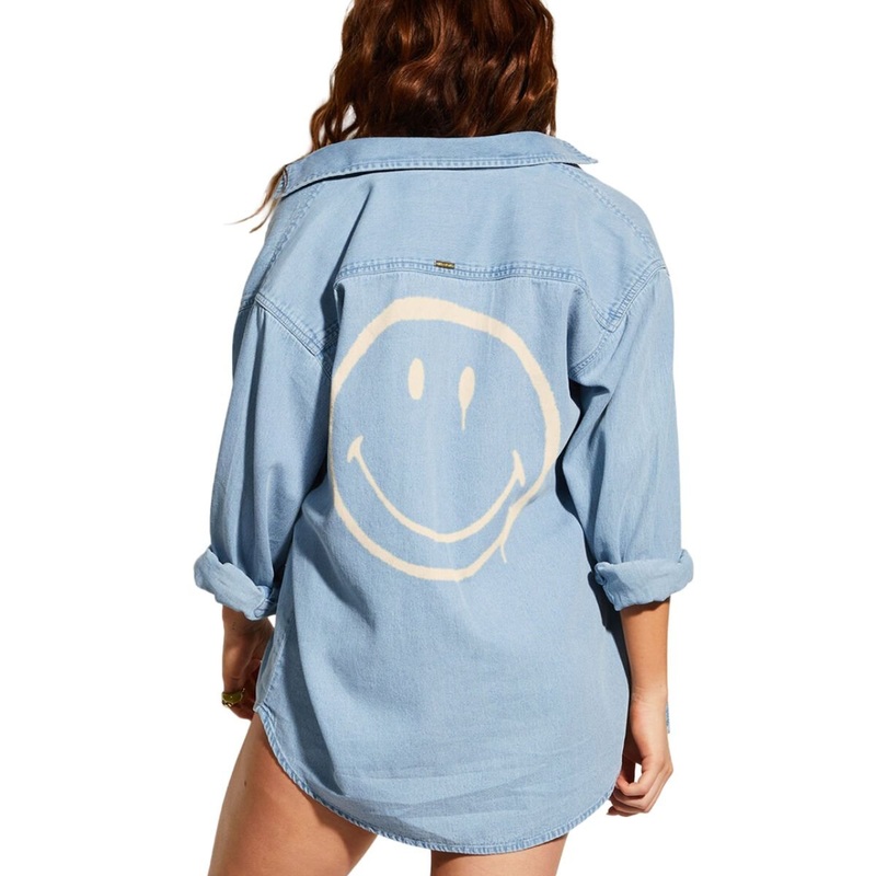 Billabong x Smiley Down The Coast Long Sleeve Shirt in Smiley Wash