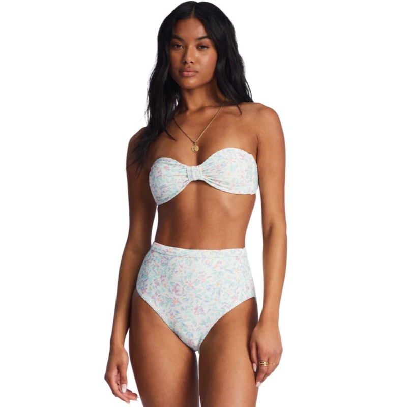 Billabong Sweet Oasis Tanlines Retro Bikini Bottoms in Salt Crystal