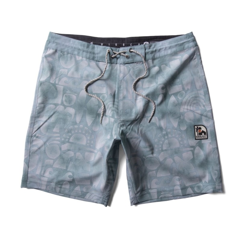 Vissla Ecology Center Glyphs 18.5" Boardshorts in Smokey Jade
