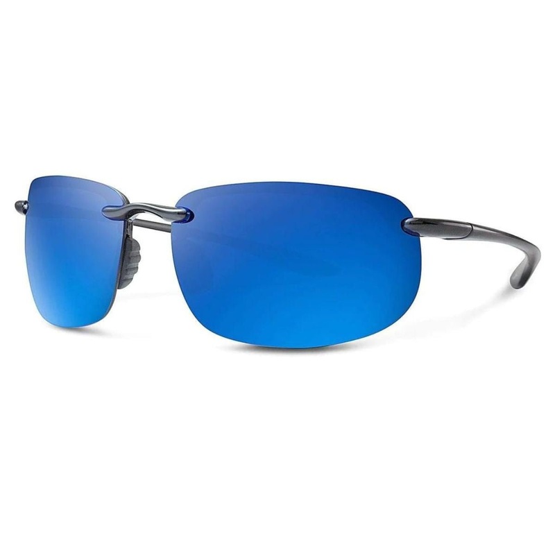 Abaco Outrigger Sunglasses in Gloss Black/Deep Blue Mirror