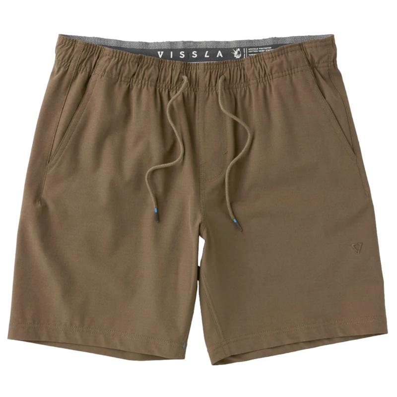 Vissla Hemp No See Ums Eco 18" Elastic Hybrid Shorts in Rubber