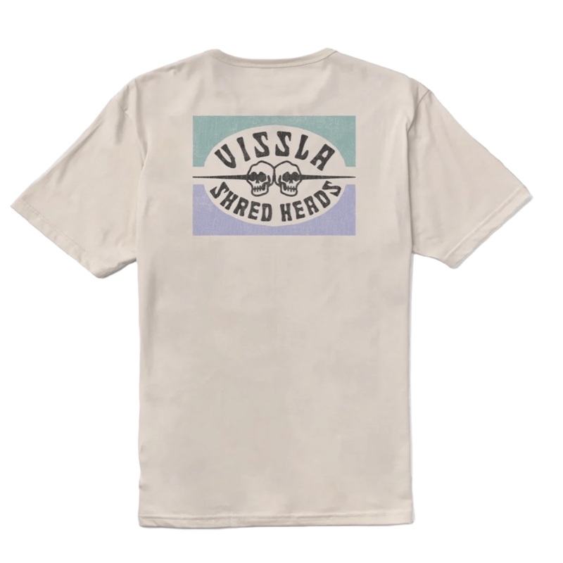 Vissla Shred Heads Organic Tee in Bone