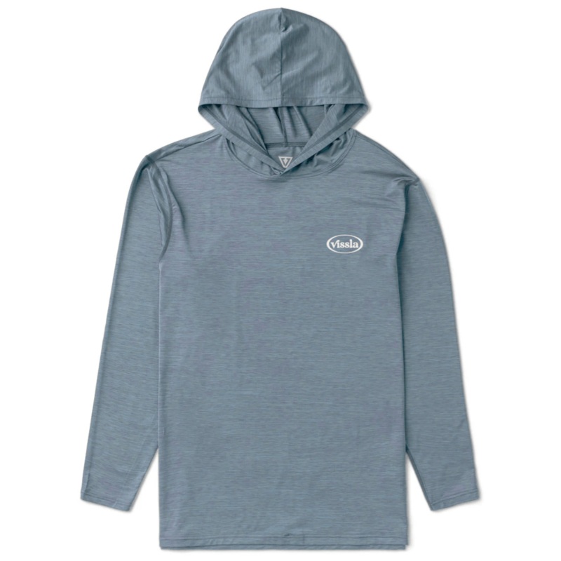 Vissla Twisted Eco Hooded Long Sleeve Sun Shirt in Slate Heather