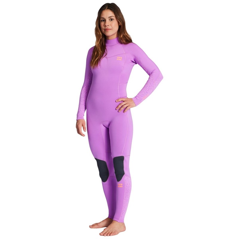 Billabong 302 Synergy Back Zip Full Wetsuit in Bright Orchid