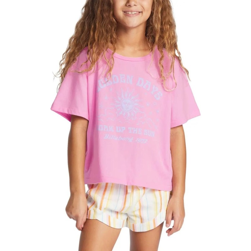 Billabong Girls Sunny Days Tee in Pink Trails