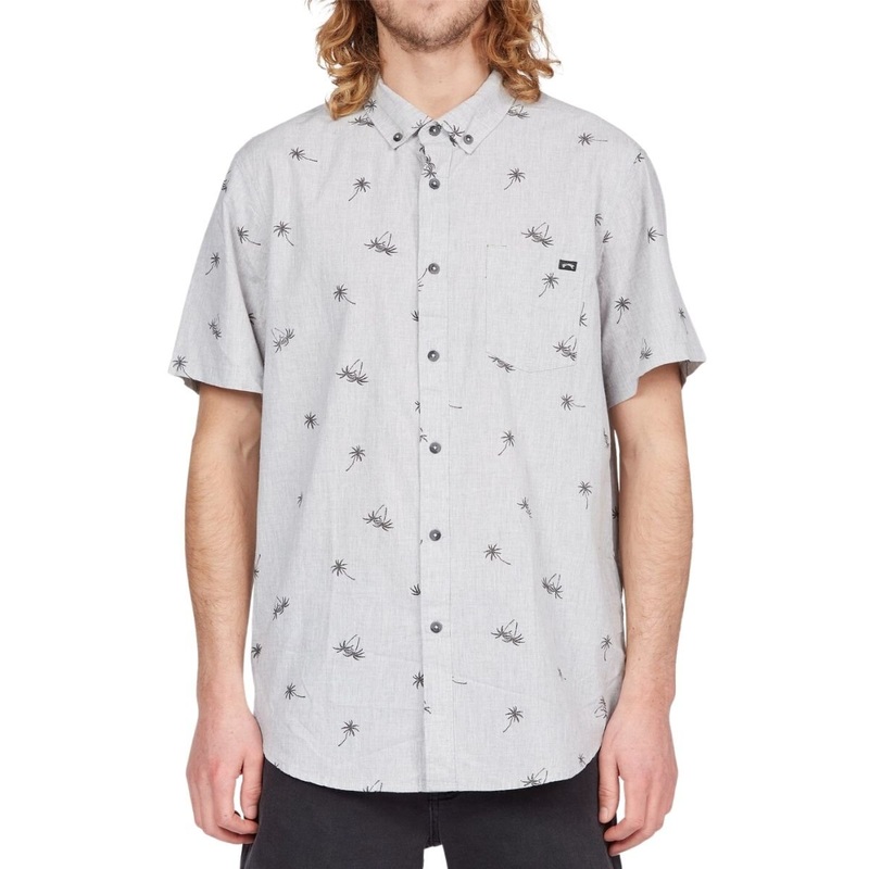 Billabong Sundays Mini Short Sleeve Shirt in Light Grey