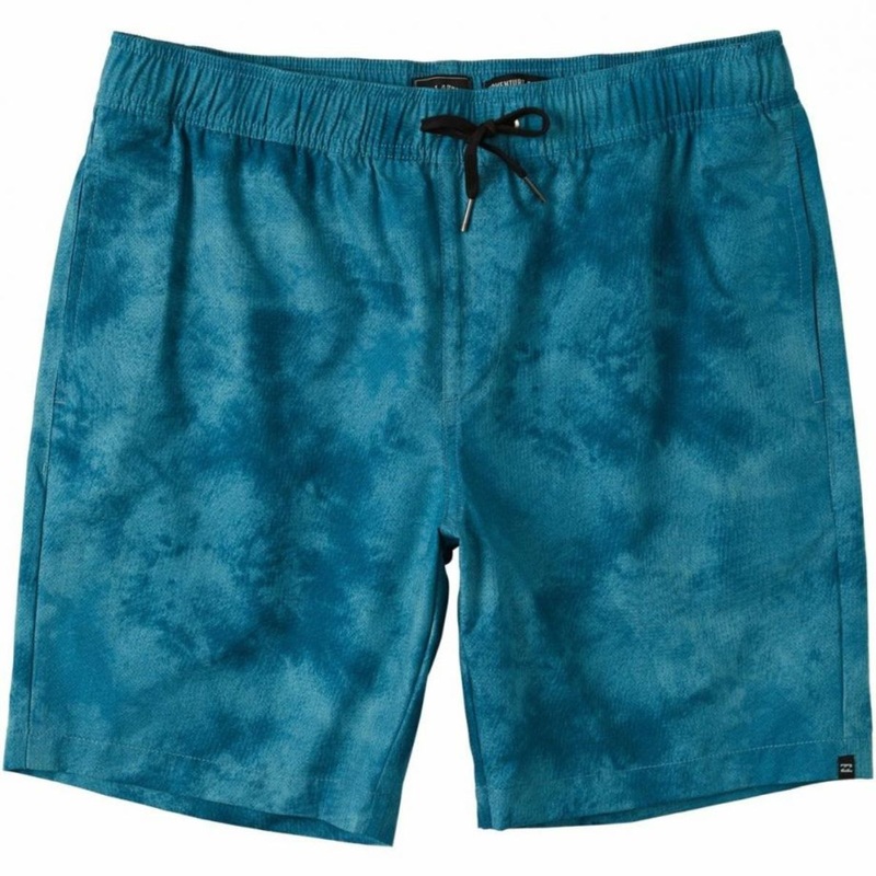 Billabong Surftrek Perf Elastic Walkshorts in Dark Teal Tie Dye