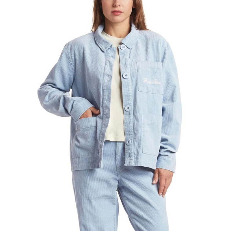 Body Glove Sportswear Women's Cursive Chest Button Jacket in Cloud