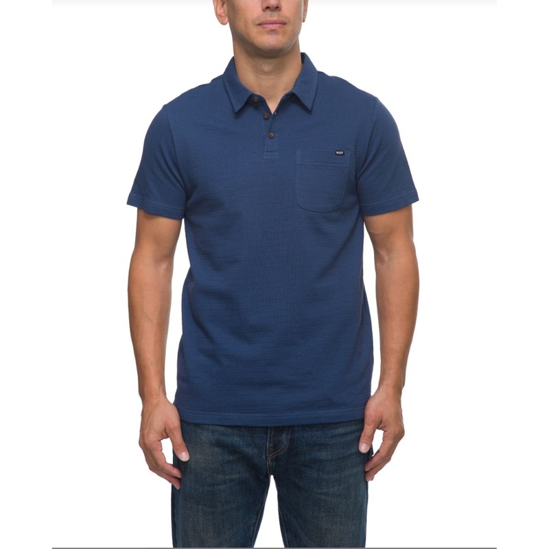 Reef Atwell Short Sleeve Knit Polo in Insignia Blue