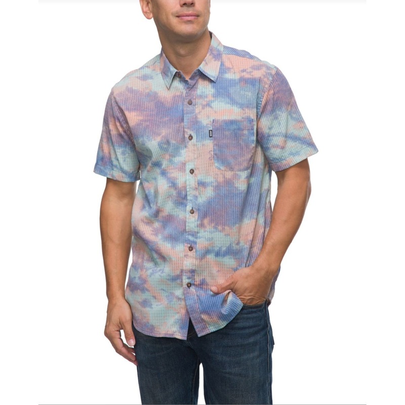 Reef Claude Men's Short Sleeve Woven in Aruba Blue