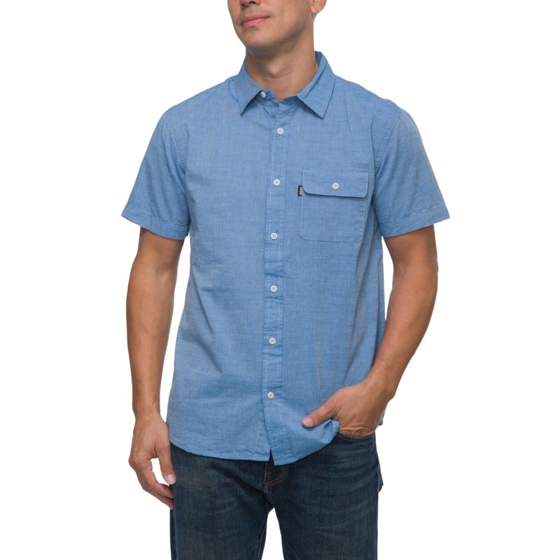 Reef Winfred Short Sleeve Poplin Shirt in Olympian Blue