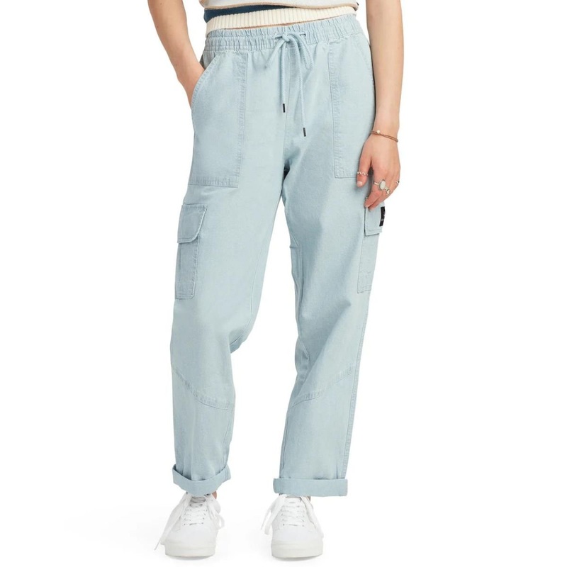 Body Glove Women's Cargo Chambray Pant in Bleach Wash
