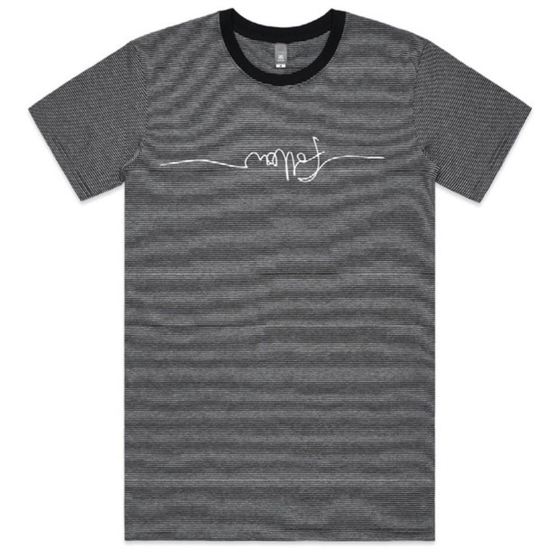 Follow Stripe Stitch Men's Tee in Black