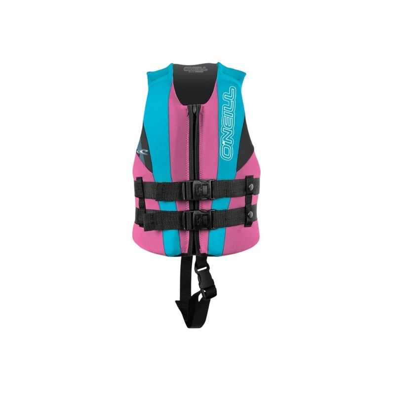 O'Neill Child Reactor FZ USCG Life Jacket in Petal/Turquoise/Black