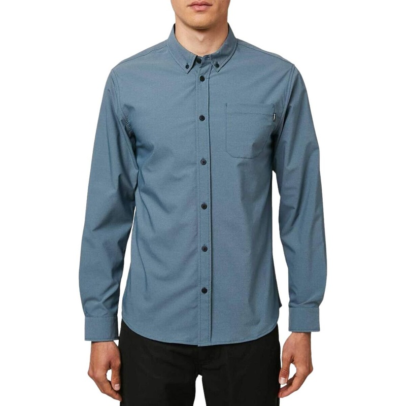 O'Neill Stockton Hybrid Long Sleeve Shirt in Cadet Blue