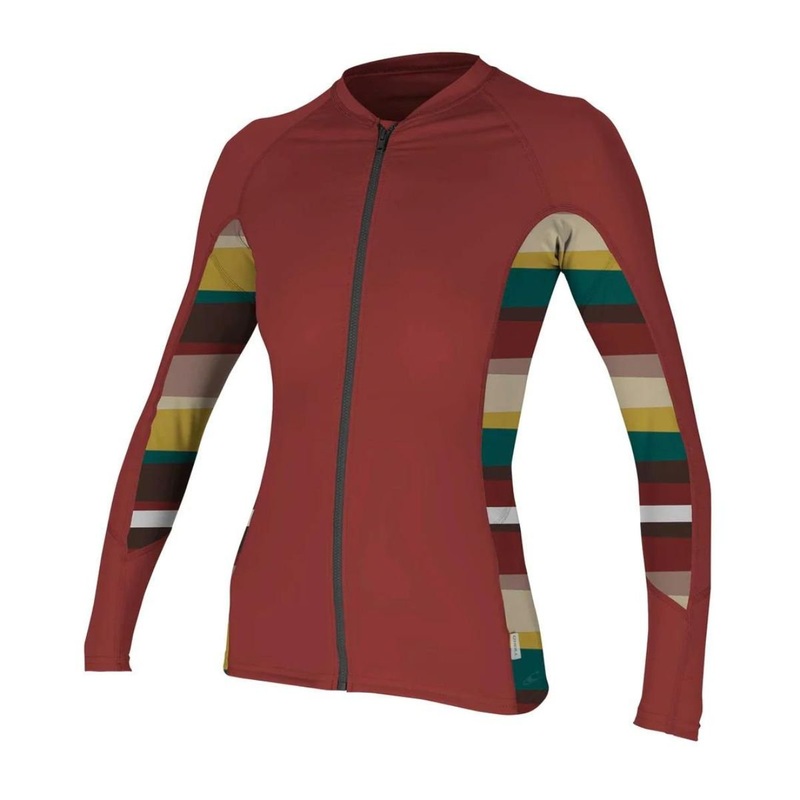 O'Neill Women's Full Zip L/S Sun Shirt in Taosred/Sapa