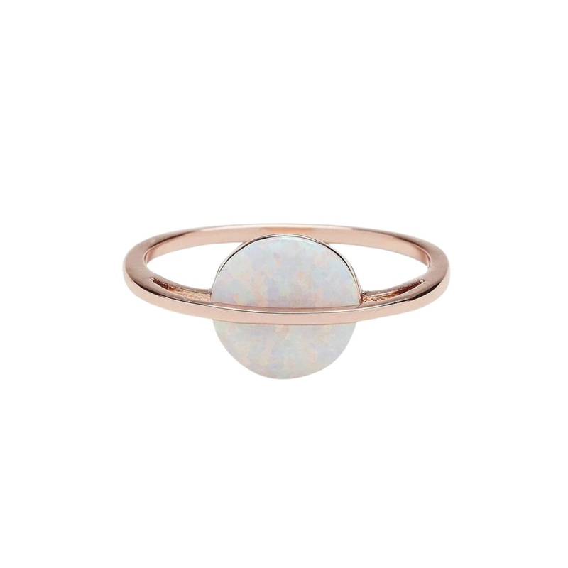 Pura Vida Opal Saturn Ring in Rose Gold