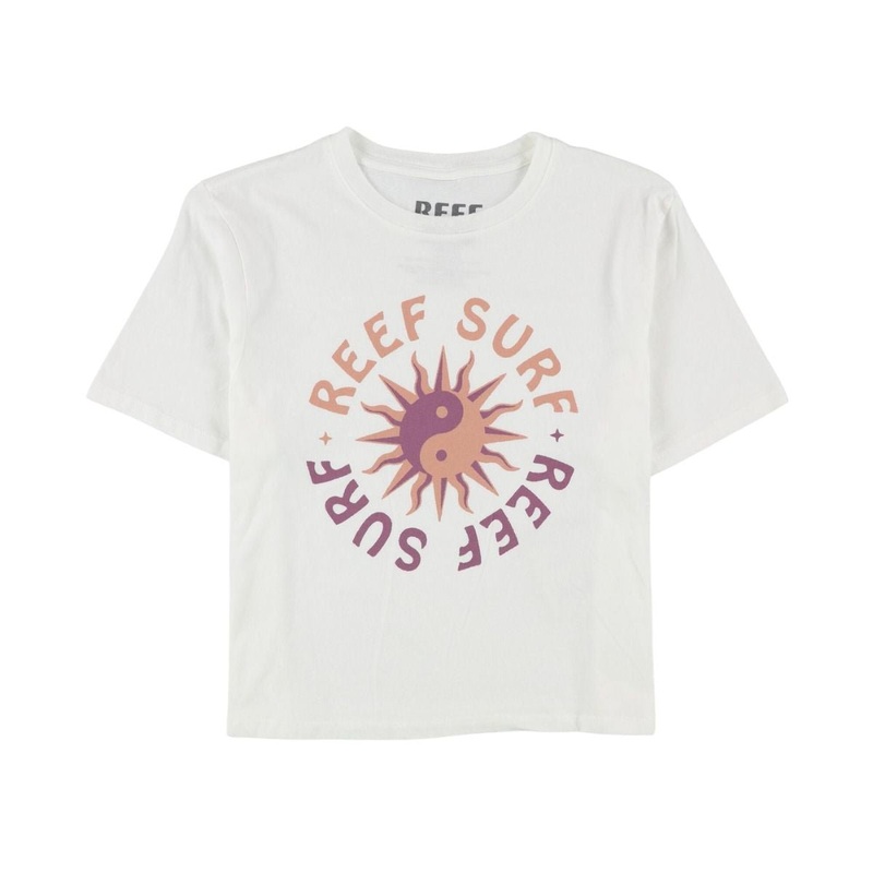 Reef Opposites Cropped Short Sleeve Crew in Marshmallow
