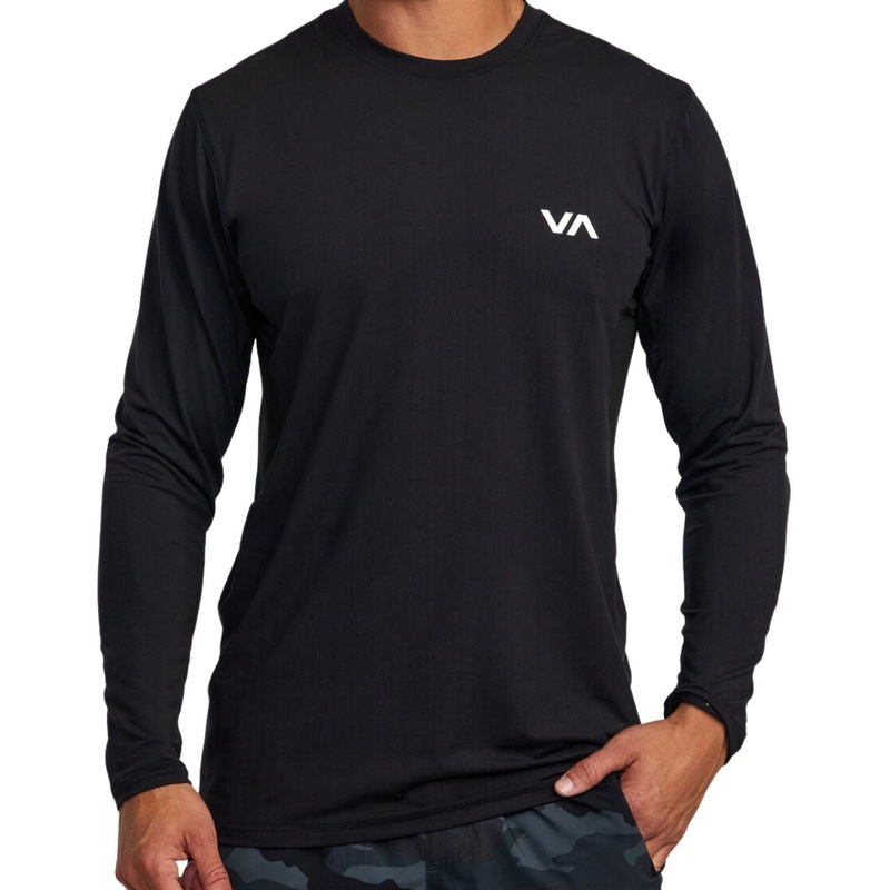 RVCA Sport Vent Long Sleeve Tee in Black