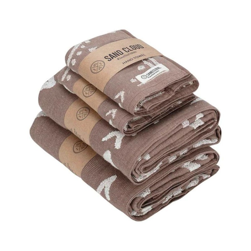 Sand Cloud Marigold Taupe Bath Bundle 4 Pack (Texture Plain Dye 2 Bath + 2 Hand)