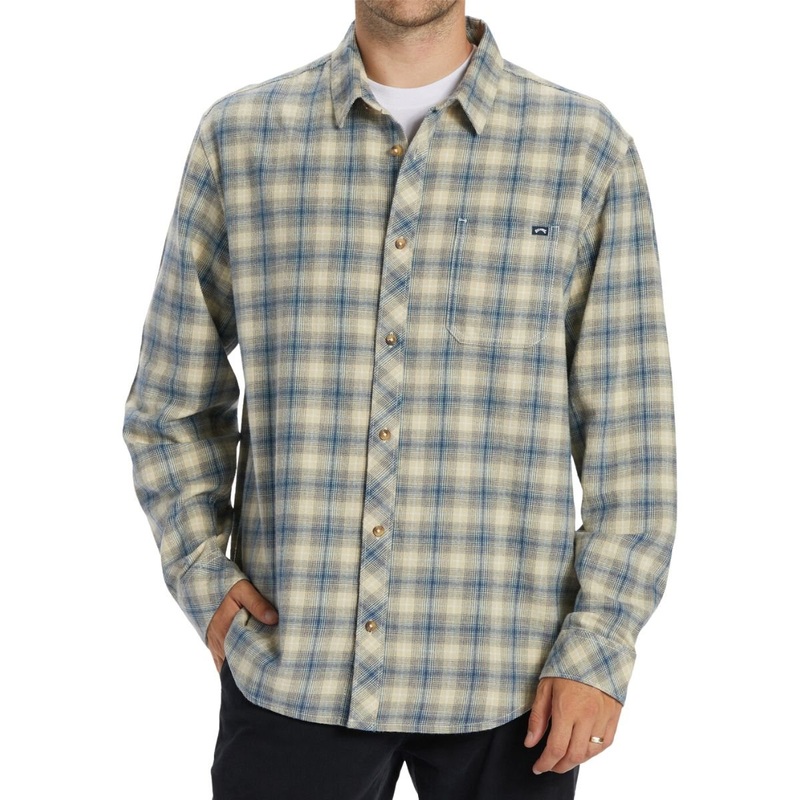 Billabong Coastline Long Sleeve Flannel in Mud