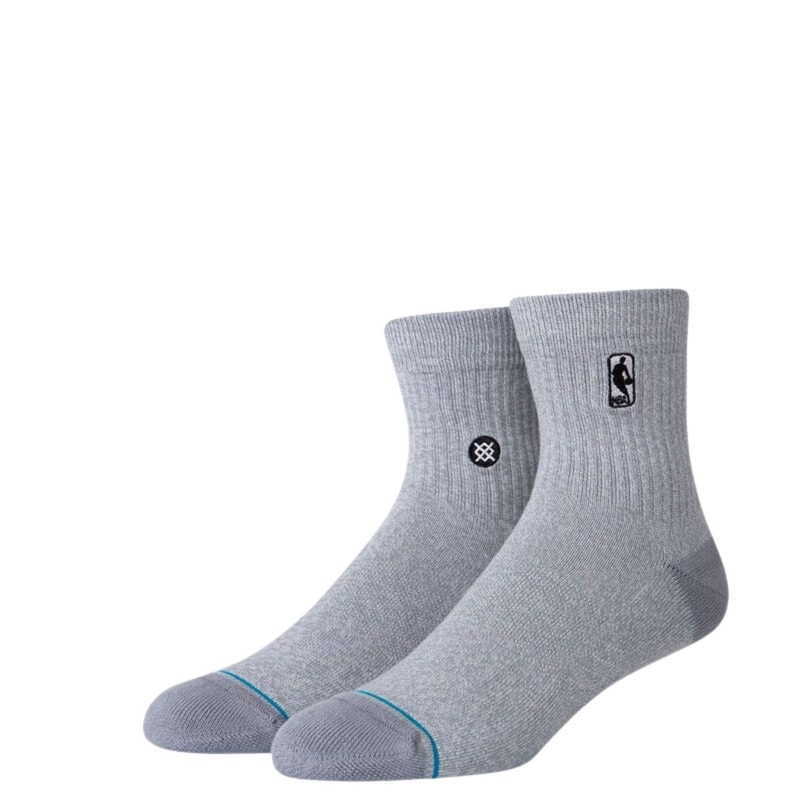 Stance NBA Logoman QTR Socks in Heather Grey