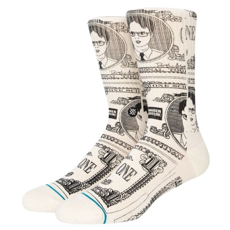 Stance Schrute Bucks Socks in Off White